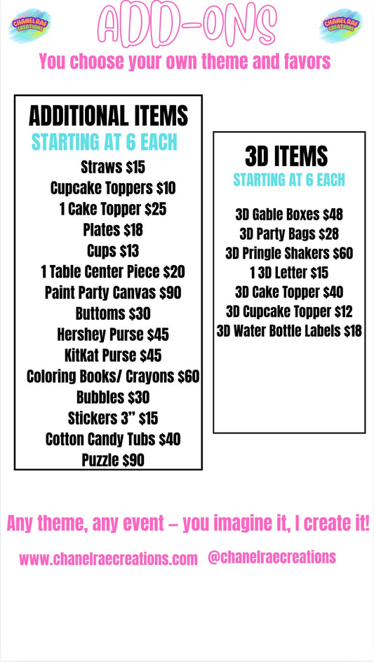 Add On, Additional Items